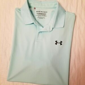 Mens Under Armour Polo Shirt- Light Mint Color - NEW CONDITION- Sz Large Tall